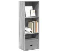 QUAHEAS Étagère à livres en bois naturel Sonoma - 40 x 30 x 114 cm - Étagère polyvalente pour salon, chambre à coucher, bureau - Idéale pour ranger des livres, CD, décoration - Gris Sonoma