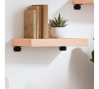 QUAHEAS Étagère murale en chêne massif non traité, 40 x 30 x (2 à 6), bord naturel, style rustique, étagère murale polyvalente pour espace de rangement, fabriquée à la main
