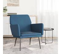QUAHEAS Fauteuil bleu - 62 x 79 x 79 cm - Chaise d'accent en velours avec structure en métal - Fauteuil de lecture confortable pour salon et chambre à coucher