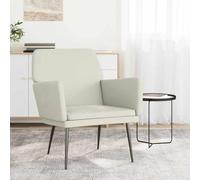 QUAHEAS Fauteuil crème 62 x 79 x 79 cm, tissu velours, structure en métal, fauteuil de lecture confortable pour salon, chambre à coucher, chaise d'accent