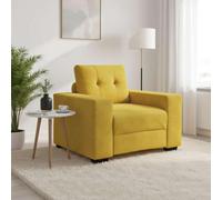 QUAHEAS Fauteuil en velours jaune de 60 cm de largeur d'assise, canapé de salon confortable pour salon, chambre à coucher, bureau, cadre robuste, charge maximale de 110 kg