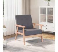 QUAHEAS Fauteuil gris foncé en tissu doux de 64,5 cm de large avec cadre en bois massif, fauteuil d'accent confortable pour salon et chambre à coucher, idéal pour lire et se détendre