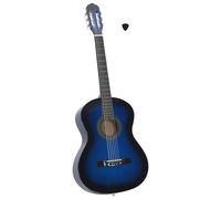 QUAHEAS Guitare classique pour débutant Bleu 4/4 39" Bois de tilleul 65 cm Touche en plastique avec chevilles d'accordage et cordes en nylon pour enseignement de musique et scène