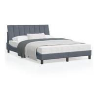QUAHEAS Lit avec Cadre en Velours Gris foncé 120x200 cm Support avec Matelas en Mousse H2 H3 Structure Plateforme Mezzanine Support Chambre Adulte Enfant ado garçon Fille Studio dortoir