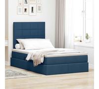 QUAHEAS Lit avec Rangement et Matelas Bleu 120 x 190 cm Cadre métal Polyester Design Moderne avec mécanisme hydraulique de Levage latéral pour Chambre Adulte Enfant ado