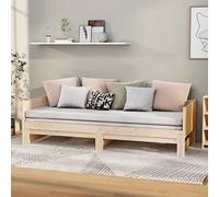 QUAHEAS Lit Coulissant en Bois de pin Massif 2x80x200 cm Cadre avec sommier à Lattes Structure Solide pour Chambre Adulte Enfant Studio Appartement invité Confortable