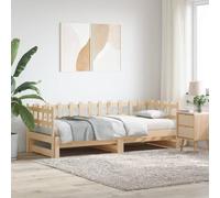 QUAHEAS Lit Coulissant en Bois Massif avec sommier à Lattes 2x80x200 cm Cadre Plateforme Robuste pour Chambre Adulte Enfant Studio Appartement canapé gigogne Fonctionnel