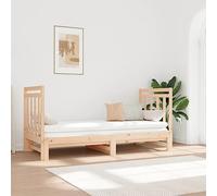 QUAHEAS Lit Coulissant sans Matelas 2x90x190 cm en Bois Massif avec Structure Plateforme, Design à Lattes, idéal pour Chambre Adulte ou Enfant, Convertible en canapé ou Banquette, Support Stable