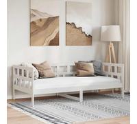 QUAHEAS Lit de Jour Multifonction Blanc en Bois de pin Massif 90x190 cm Structure avec sommier à Lattes pour Chambre d'ado ou Studio