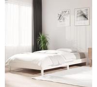 QUAHEAS Lit empilable en Bois de pin Massif Blanc 100x200 cm Structure Robuste pour Chambre d'enfant ou Studio avec sommier à Lattes et Design Minimaliste
