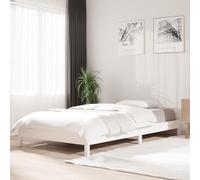QUAHEAS Lit empilable en Bois de pin Massif Blanc 90x190 cm avec sommier à Lattes Robuste Cadre Plateforme superposé idéal Chambre Adulte Enfant Studio Appartement