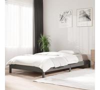 QUAHEAS Lit empilable, gris, 75 x 190 cm, en pin massif, simple, peu encombrant, cadre de lit robuste, pour chambre à coucher et chambre d'amis