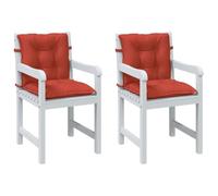QUAHEAS Lot de 2 coussins pour fauteuil à dossier bas - Rouge mélangé - 100 x 50 x 7 cm - Polyester résistant - Garnissage en fibre creuse PP - Protection UV - Résistant à la déchirure - Pour meubles