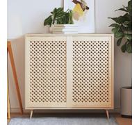 QUAHEAS Lot de 2 portes d'armoire en bois de pin massif - 59,5 x 99 cm - Avec structure à lamelles ouvertes - Pour cuisine, salle de bain, salon, penderie, construction de meubles, rénovation et