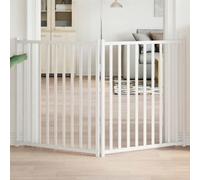 QUAHEAS Lot de 2 portes pliantes pour chien en bois de sapin massif - 160 cm de large - Avec pointe bombée - Sans perçage - Idéal comme barrière pour l'intérieur, l'extérieur, le jardin et la terrasse