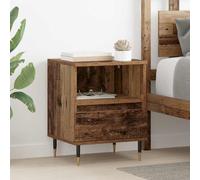 QUAHEAS Lot de 2 tables de chevet en bois recyclé - 40 x 35 x 50 cm - Avec tiroirs et compartiments cubiques - Table d'appoint stable pour chambre à coucher et salon