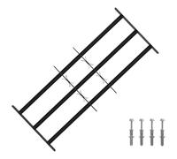 QUAHEAS Lot de 3 grilles de sécurité pour fenêtre avec 3 barres transversales, réglables de 63 à 114 cm, acier revêtu par pulvérisation, protection anti-effraction pour bois, plastique, fenêtre en