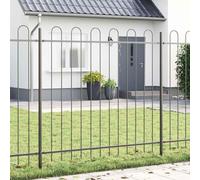QUAHEAS Lot de 5 clôtures de jardin en acier revêtu par pulvérisation - Gris - 8,5 x 1,5 m - Avec système d'emboîtement - Pour terrasse, balcon, extérieur et délimitation de terrain