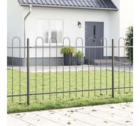 QUAHEAS Lot de 6 éléments de clôture de jardin en acier revêtu par pulvérisation - Gris - 10,2 x 1,2 m - Brise-vue en métal à double tige - Pour terrasse, balcon et extérieur - Avec système