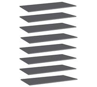 QUAHEAS Lot de 8 étagères en bois gris brillant - 80 x 30 x 1,5 cm - Pour étagère murale, étagère sur pied, étagère emboîtable pour séparation de pièce et extension de rangement