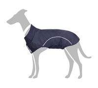 QUAHEAS Manteau de pluie pour chien bleu marine en polyester avec bandes réfléchissantes XL, réglable avec fermeture , imperméable et respirant pour chiots et chiens par temps pluvieux et d'hiver