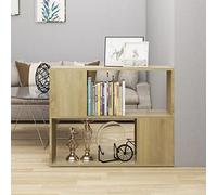 QUAHEAS Meuble TV en chêne Sonoma, 80 x 24 x 63 cm, compartiment ouvert pour livres, DVD, étagère multimédia en bois durable, meuble de salon, chambre à coucher