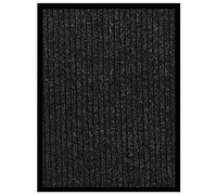 QUAHEAS Paillasson rayé anthracite 40 x 60 cm, 100 % polypropylène aiguilleté avec dos en vinyle antidérapant, paillasson pour entrée, couloir, balcon, terrasse, résistant aux intempéries et absorbant