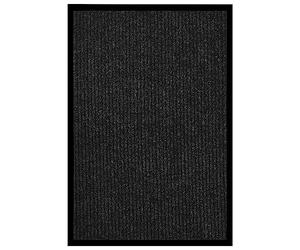 QUAHEAS Paillasson rayé anthracite 80 x 120 cm en 100 % polypropylène avec dos en vinyle antidérapant, paillasson anti-saleté pour entrée, couloir, terrasse, utilisation intérieure et extérieure