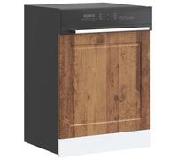 QUAHEAS Panneau de lave-vaisselle Porto aspect bois vieilli, 60 x 1,5 x 57 cm, panneau avant pour armoire de cuisine, protège le lave-vaisselle, design intemporel pour espace de rangement et plan de
