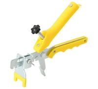 QUAHEAS Pince de nivellement de carrelage en acier et polypropylène jaune - 23,5 x 11 x 4,5 cm - Ergonomique pour sol et carrelage mural - Outil de pose de carrelage pour bricolage et artisans