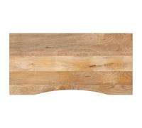 QUAHEAS Plateau de bureau avec découpe, 120 x 60 x 2,5 cm, en bois massif de mangue, plateau de table robuste pour bureau, table d'ordinateur, table à manger