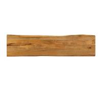 QUAHEAS Plateau de table avec bord d'arbre - 180 x 40 x 3,8 cm - En bois de manguier massif - Aspect chêne - Plateau en bois robuste pour table à manger, bureau, bord naturel unique