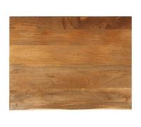 QUAHEAS Plateau de table avec bord d'arbre - 90 x 80 x 3,8 cm - En bois massif de mangue - Plaque en bois robuste aspect chêne - Plateau de table unique pour bureau - Plateau de table de rechange