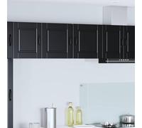 QUAHEAS Porto Armoire murale en bois noir 40 x 31 x 40 cm avec étagère, support mural, armoire de cuisine pour rangement, garde-manger, armoire d'appoint, commode, buffet