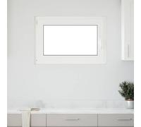 QUAHEAS RISOR Fenêtre de cave 100 x 50 cm en PVC et verre blanc avec cadre à 5 chambres, fonction basculante et rotative, protection thermique et insonorisation, idéale pour la cave et l'intérieur