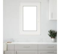 QUAHEAS RISOR Fenêtre de cave 60 x 100 cm en PVC et verre blanc avec cadre à 5 chambres, fonction basculante et rotative, protection thermique, isolation phonique, vitrage isolant pour maison et cave