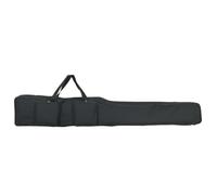 QUAHEAS Sac de canne à pêche noir en tissu Oxford 600D 150 cm avec sangle de transport réglable, fermeture éclair, plusieurs compartiments pour accessoires de pêche, fourreau de canne, protection et