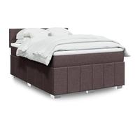 QUAHEAS Somme à Lattes de lit avec Matelas Marron foncé 140x200 cm, Cadre Robuste Support Chambre Adulte ou Enfant, tête réglable, surmatelas Amovible et tiroirs de Rangement