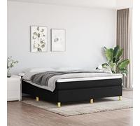 QUAHEAS Sommier à Lattes 180x200 cm avec Matelas à Ressorts ensachés Noir, Cadre Tissu Polyester, surmatelas Mousse, Structure Plateforme Stable pour Chambre Adulte ou Enfant