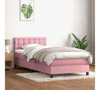QUAHEAS Sommier à Lattes avec Matelas Rose 90x210 cm en Velours Doux Cadre de lit avec tête réglable Structure Plateforme pour Chambre Enfant Adulte Confort et Soutien Optimal