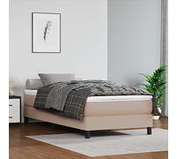 QUAHEAS Sommier à Lattes de lit avec Matelas Cappuccino 100x200 cm Structure Plateforme Support Chambre Adulte et Enfant avec Coffre et tiroirs pour Studio et dortoir