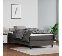 QUAHEAS Sommier à Lattes de lit avec Matelas Gris 80x200 cm en Similicuir Structure Plateforme Support Chambre Adulte Enfant ado avec Coffre et tiroirs idéal Studio