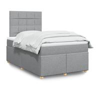 QUAHEAS Sommier à Lattes de lit avec Matelas Gris Clair 120x200cm Tissu Polyester Structure Support Chambre Adulte Enfant ado garçon Fille canapé gigogne Rangement tiroir Coffre tête de lit réglable