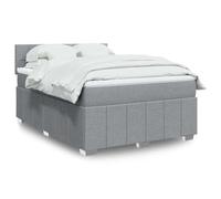 QUAHEAS Sommier à Lattes de lit avec Matelas Gris Clair 140x200cm Tissu Durable Support Chambre Adulte Enfant ado Mezzanine Structure Plateforme avec LED