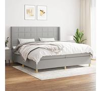 QUAHEAS Sommier à Lattes de lit avec Matelas Gris Clair 200x200cm, Structure Plateforme en Bois Massif, tête et Pied Ajustables, Support Stable pour Chambre Adulte ou Enfant