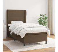QUAHEAS Sommier à Lattes de lit avec Matelas Marron foncé 90x190 cm Structure en Bois Massif, Support Chambre Adulte ou Enfant, avec tête réglable et Coffre de Rangement