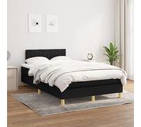 QUAHEAS Sommier à Lattes de lit avec Matelas Noir 120x200 cm Tissu Durable tête réglable Support Chambre Adulte Enfant ado garçon Fille canapé gigogne Structure Plateforme
