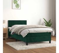 QUAHEAS Sommier à Lattes de lit avec Matelas Vert foncé 90x200 cm Structure Plateforme pour Chambre Adulte ou Enfant avec tête réglable et Coffre de Rangement