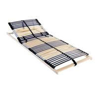 QUAHEAS Sommier à lattes marron 70 x 190 cm, bois de hêtre massif, stable et durable, pour matelas, cadre à lattes fixes, montage facile, idéal pour la chambre à coucher