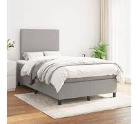 QUAHEAS Sommier à Lattes pour lit avec Matelas Gris Clair 120x200cm Tissu Durable Structure Plateforme Support Chambre Adulte Enfant ado Studio canapé gigogne avec tête réglable
